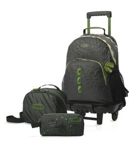 KIT X 3 DINOLAND MOCHILA RUE BOMPER L + LONCHERA + CARTUCHERA